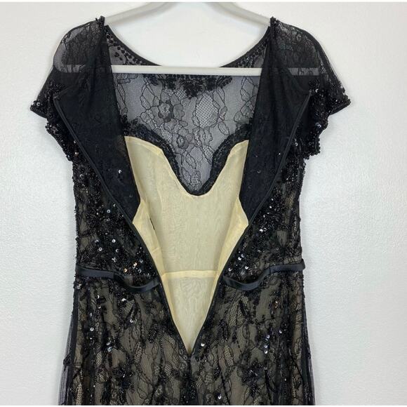 Basix Black Label Sequin Beaded Lace Dress Size 6 - Picture 12 of 13